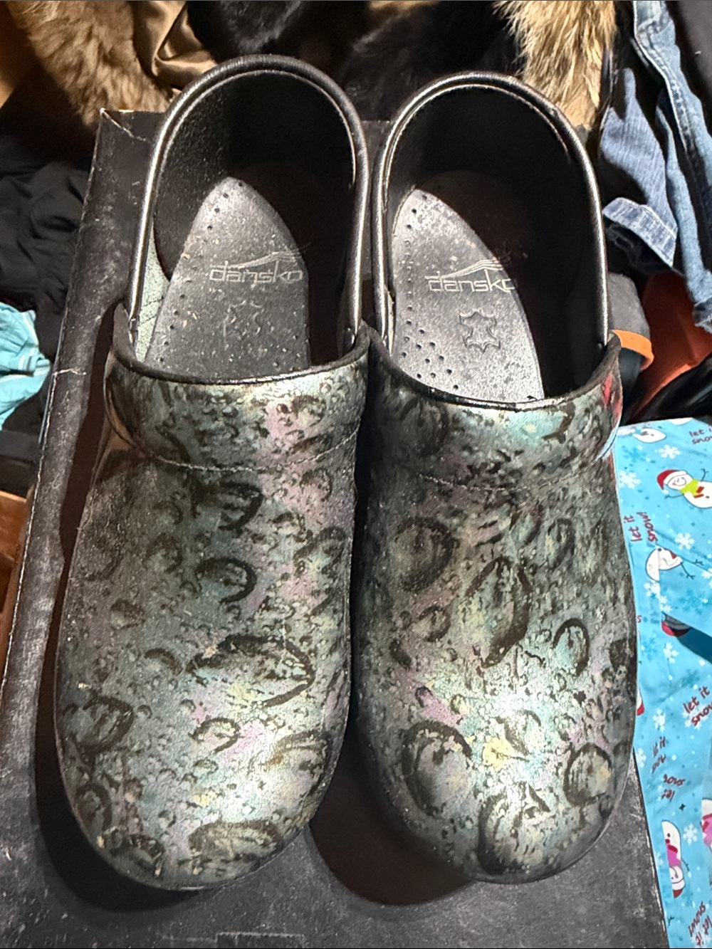 Dansko Women's Iridescent Multi-Color slip-on Clogs